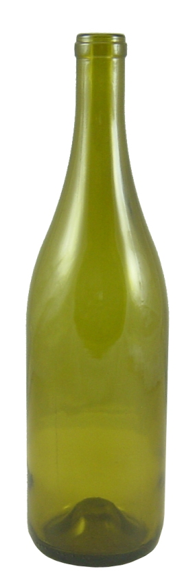 Wine Bottles - 750mL Dead Leaf Green Burgundy Style Bottles, Punted